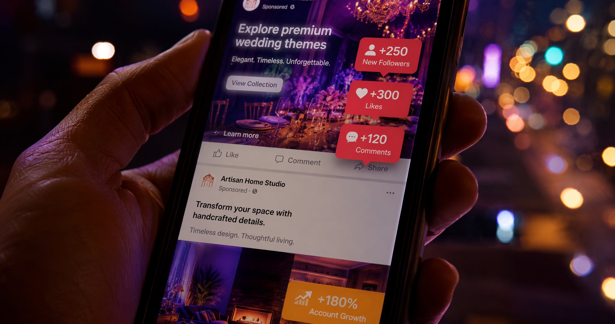 Campagne social sullo smartphone con engagement in crescita